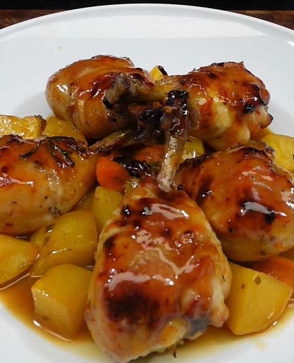Pollo in agrodolce con patate