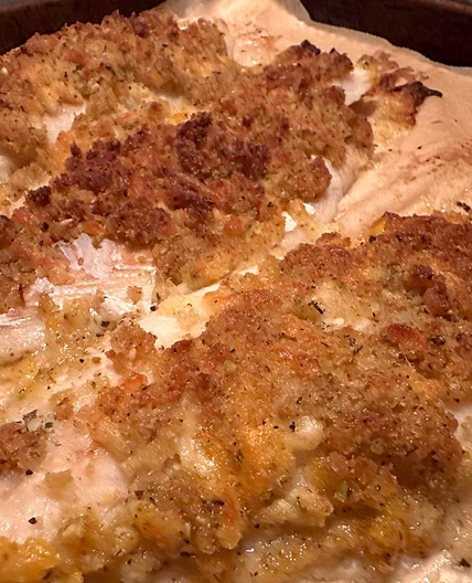 Poisson en croûte de crumble au fromage