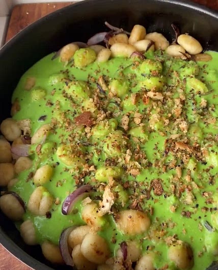 Pea Green Crispy Gnocci