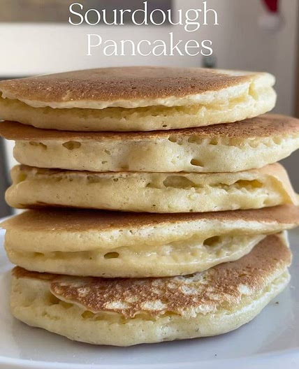 🥞Soft &amp; Fluffy Sourdough Pancakes