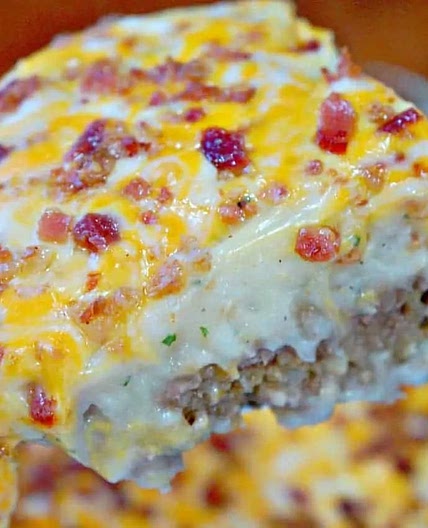 Loaded Potato and Meatloaf Casserole