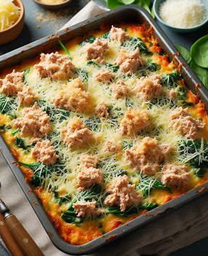 Tuna and Spinach Savory Bake