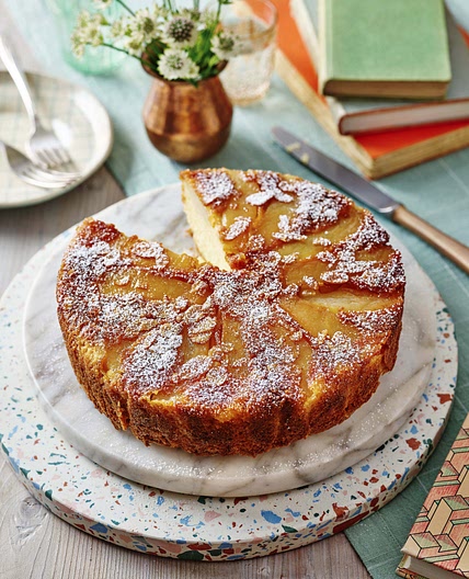 Upside Down Pear, Vanilla and Almond Cake