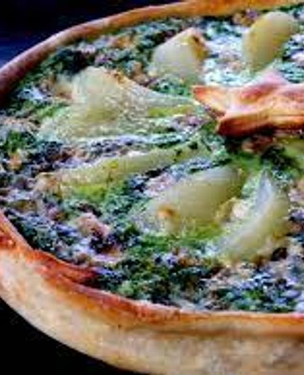 Quiche épinards poires