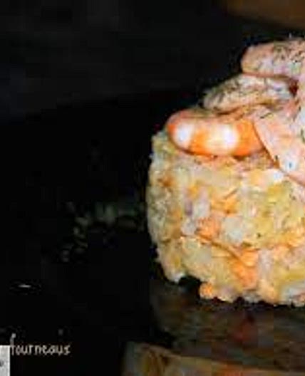 Navet râpé aux lentilles corail et ses crevettes