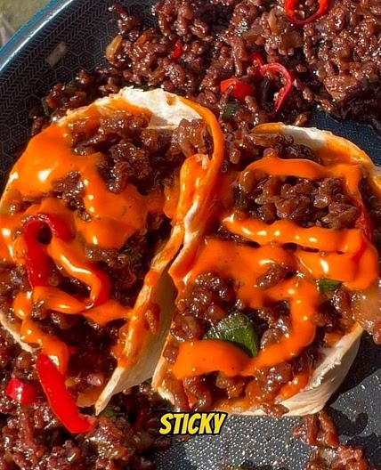 Sticky Korean Beef Wraps
