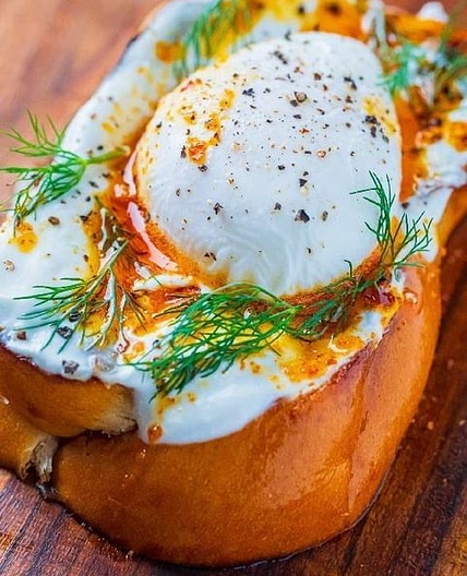 Turkish Eggs Toast. Recipe Below. Check more delicious recipes i