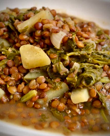 Adas B Hamod Soup  or Lentils & Swiss Chard Soup