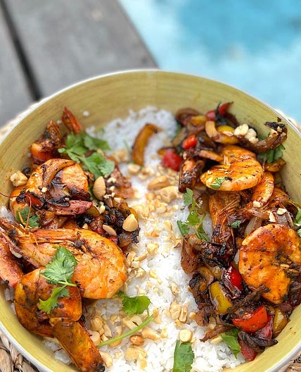 CREVETTES SAFRAN ET RIZ COCO 🌴