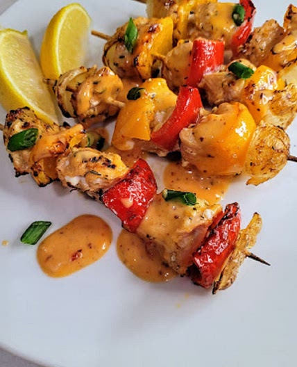 Air Fryer Salmon Skewers