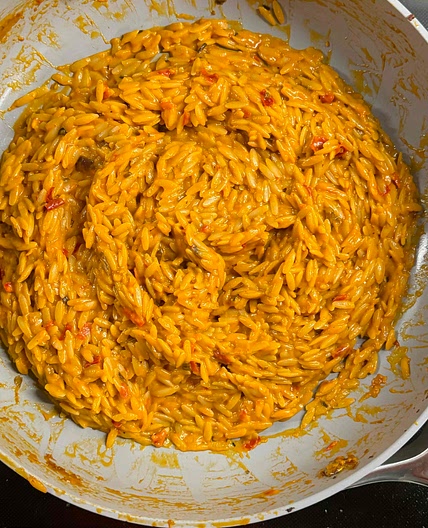 crab and tomato orzotto