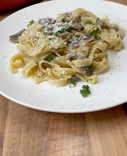 Mushroom &amp; three cheese tagliatelle,