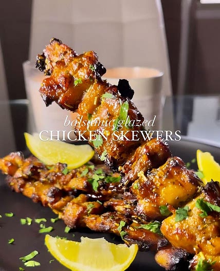 Balsamic Glazed Chicken Skewers