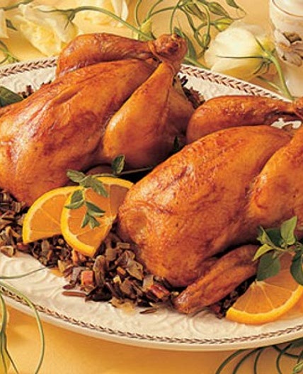 Cornish Hen with Wild Rice and Apple Glaze - The Aussie Gourmet 