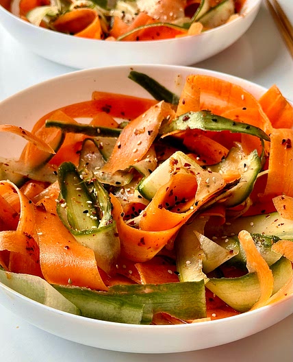 Crunchy Asian Carrot  Cucumber Salad 