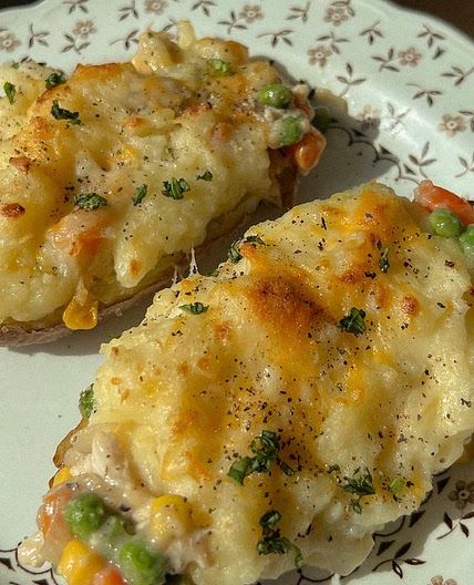 Chicken pot pie potatoes