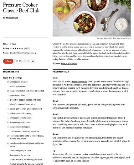 Pressure Cooker Classic Beef Chili