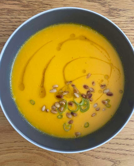 Cold carrot and coconut soup