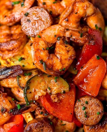 Air Fryer Cajun Shrimp Dinner