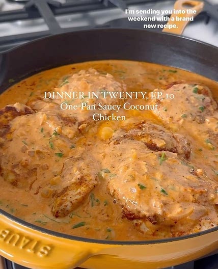 One-pan saucy coconut chicken 