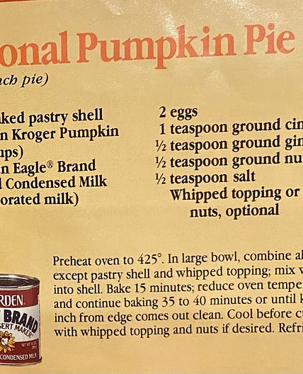 Traditional Pumpkin Pie
