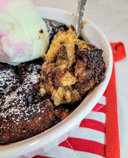 Air Fryer Nutella Bread Pudding