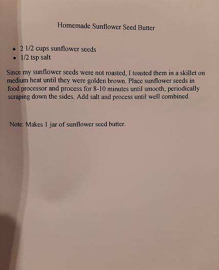Homemade Sunflower Seed Butter