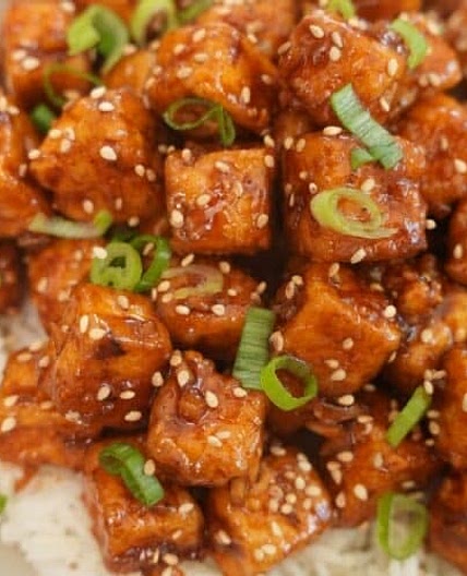 Spicy honey garlic tofu 