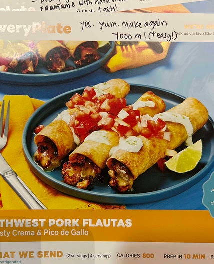 Southwest pork flautas