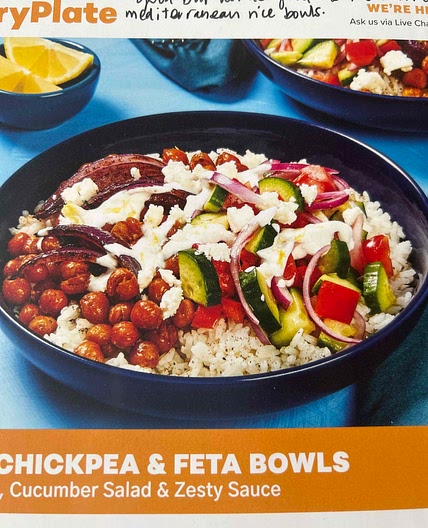 Lemony chickpea and feta bowls