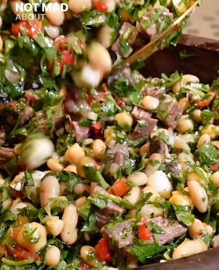 Steak Chimichurri Dense Bean Salad