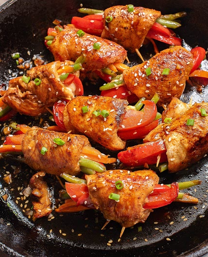 Honey Garlic Chicken Rollups