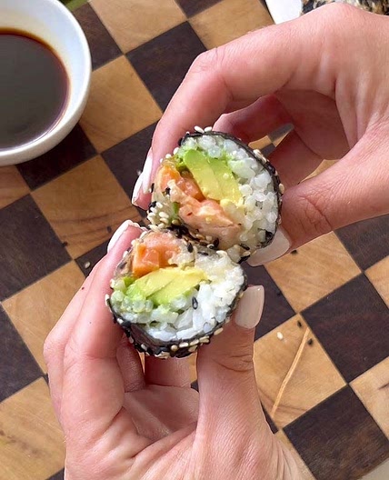Crispy Salmon Rice Paper Sushi