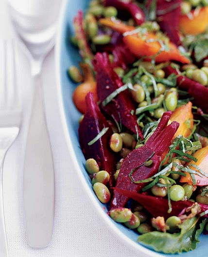 Edamame Salad with Baby Beets and Greens