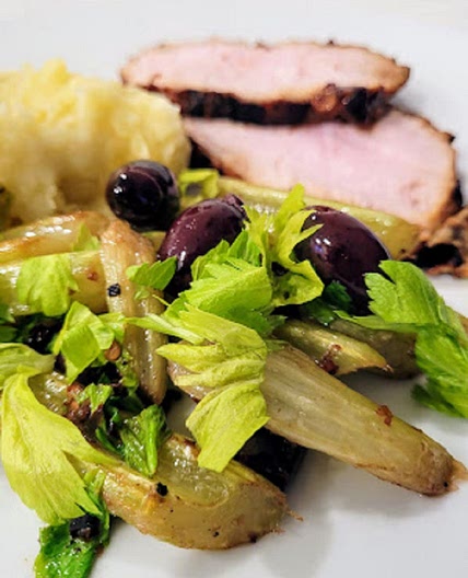 Braised Celery with Black Olives