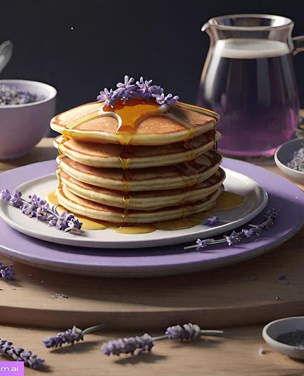Vanilla pancakes with lavender maple syrup