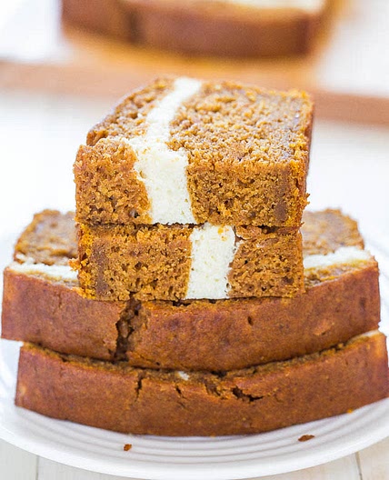 Super Moist Pumpkin Bread with Cream Cheese Filling