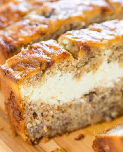 Easiest Banana Bread with Cream Cheese Filling