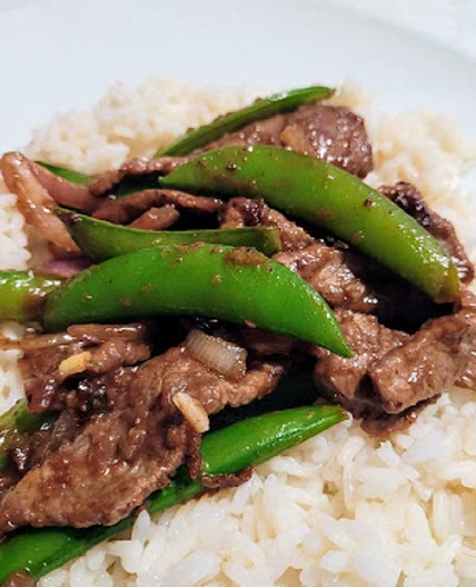 Mongolian Beef and Peas