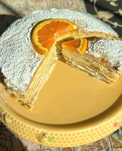 Orange Blossom Crepe Cake