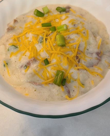 Healthier loaded baked potato soup