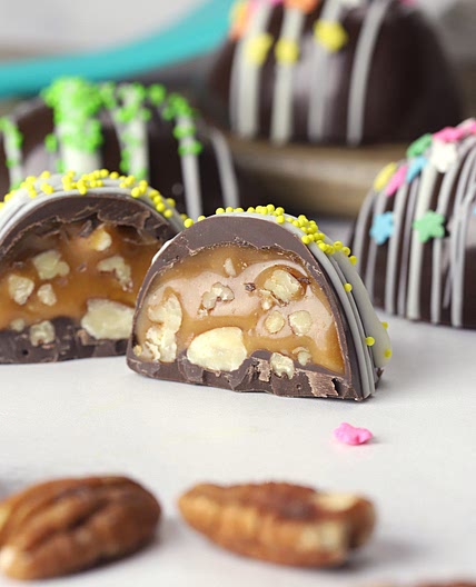 Homemade Chocolate Turtle Easter Eggs