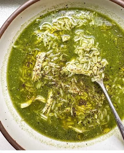 Green Garlic & Ginger Chicken and Rice Soup