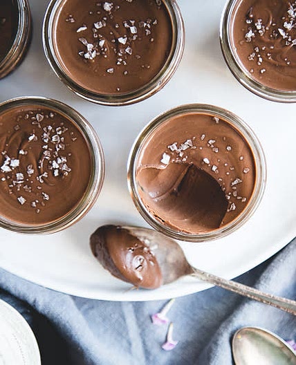 Salted Dark Chocolate Pots de Crème
