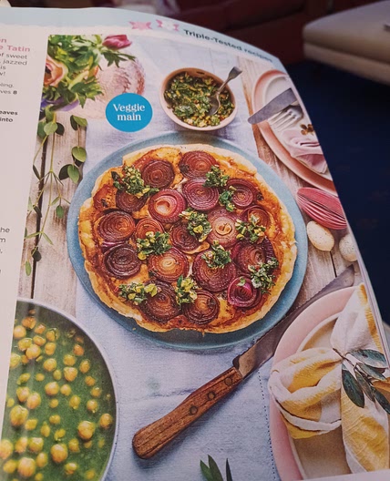 Caramelised onion and goats cheese tatin