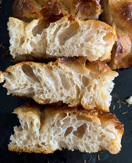 Thick Soft yet Crispy Sourdough Focaccia