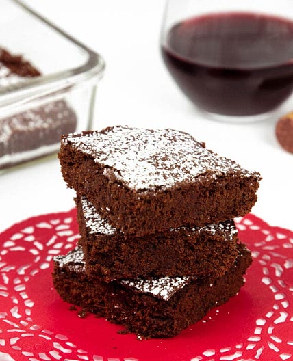 Dark Chocolate Red Wine Brownies