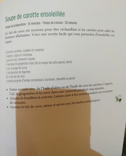 Soupe de carottes ensoleillée