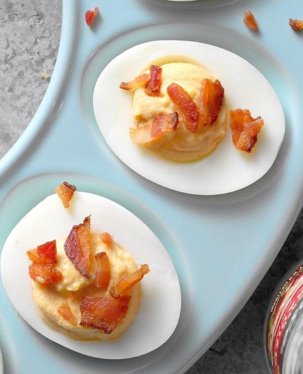 Slim Bloody Mary Deviled Eggs
