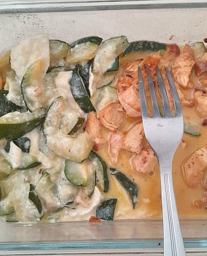 Poulet et courgettes au chèvre